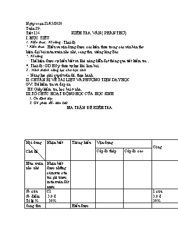 Giáo án môn Ngữ văn Lớp 9 - Tuần 29 - Năm học 2019-2020