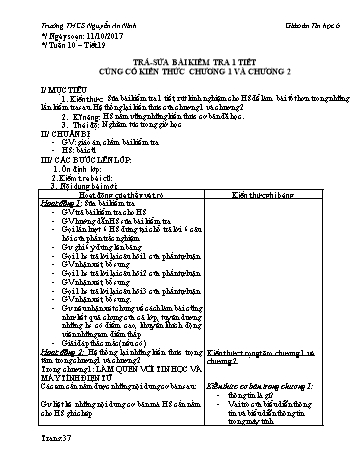 Giáo án môn Tin học Lớp 6 - Tuần 10 - Trường TH-THCS Nguyễn An Ninh