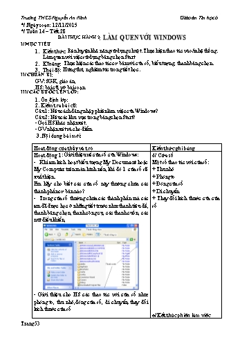 Giáo án môn Tin học Lớp 6 - Tuần 14 - Trường TH-THCS Nguyễn An Ninh