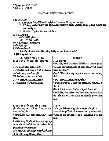 Giáo án môn Tin học Lớp 6 - Tuần 17 - Trường TH-THCS Nguyễn An Ninh