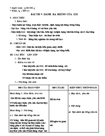 Giáo án môn Tin học Lớp 6 - Tuần 33 - Năm 2015