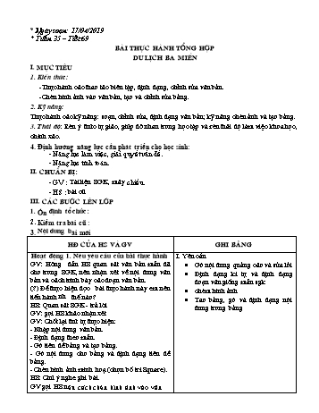 Giáo án môn Tin học Lớp 6 - Tuần 35 - Năm 2015