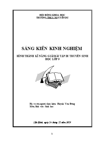 Sáng kiến kinh nghiệm Hình thành kĩ năng giải bài tập di truyền sinh học Lớp 9