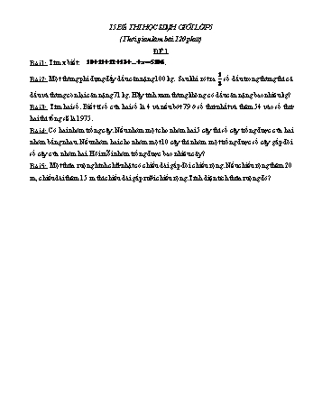 15 Đề thi học sinh giỏi môn Toán Lớp 5