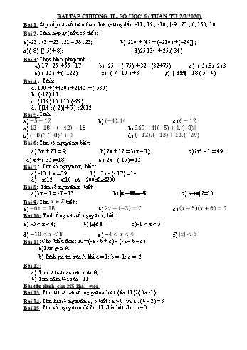 Bài tập môn Số học Lớp 6 - Chương II