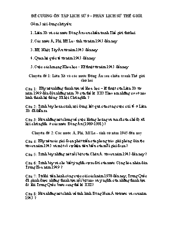 Đề cương ôn tập môn Lịch sử Lớp 9 - Phần Lịch sử thế giới