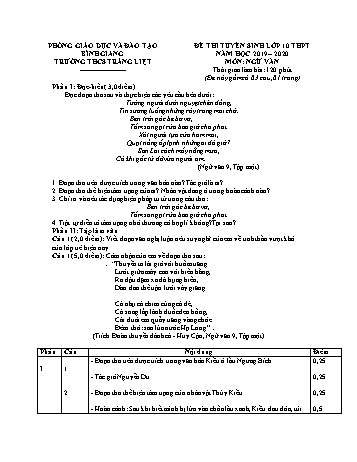 Đề thi tuyển sinh lớp 10 THPT môn Ngữ văn - Năm học 2019-2020 - Trường THCS Tráng Liệt (Có đáp án)