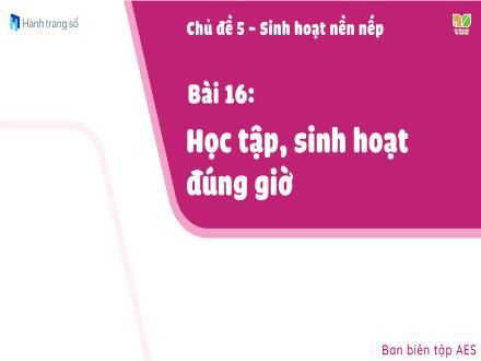 Bài giảng Đạo đức Khối 1 - Bài 16: Học tập sinh hoạt đúng giờ