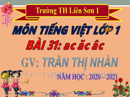 Bài giảng Tiếng Việt Khối 1 - Bài 46: Ac, ăc, âc - Trần Thị Nhàn