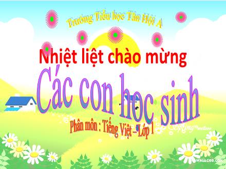 Bài giảng Tiếng Việt Lớp 1 (Cánh diều) - Bài 45: Ôn tập (Tuần 8) - Năm học 2020-2021