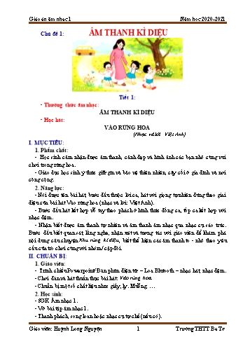 Giáo án Âm nhạc Lớp 1 (Kết nối tri thức) - Chủ đề: Âm thanh kì diệu - Huỳnh Long Nguyện