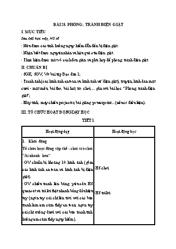 Giáo án Đạo đức Lớp 1 (Kết nối tri thức) - Bài 28: Phòng, tránh điện giật