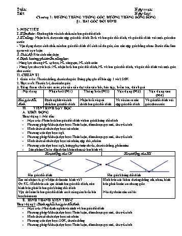 Giáo án Phát triển năng lực Toán hình học Lớp 7 - Bản 2 cột (5 hoạt động) - Chương I