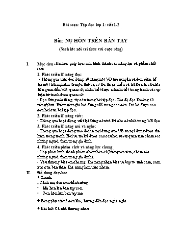 Giáo án Tập đọc Lớp 1 - Bài: Nụ hôn trên bàn tay (Sách kết nối tri thức với cuộc sống)