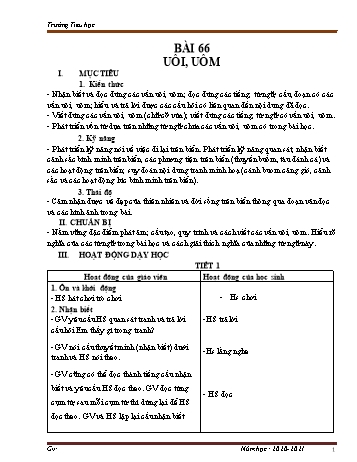 Giáo án Tiếng Việt Lớp 1 (Kết nối tri thức) - Tuần 14 - Năm học 2020-2021