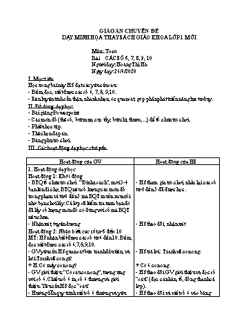 Giáo án Toán 1 - Bài: Các số 6, 7, 8, 9, 10 - Hoàng Thị Hà