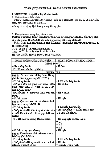 Giáo án Toán Lớp 1 - Bài 16: Luyện tập chung - Huỳnh Thị Diệu Thúy