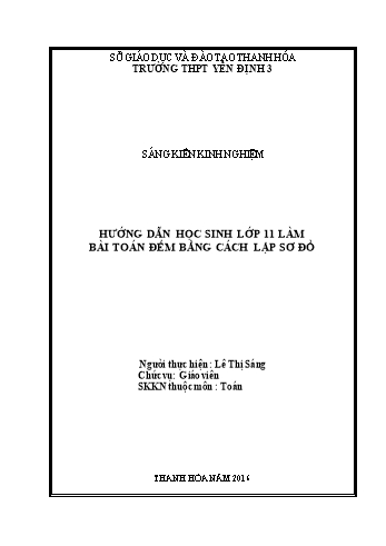 Sáng kiến kinh nghiệm Hướng dẫn học sinh Lớp 11 làm bài toán đếm bằng cách lập sơ đồ