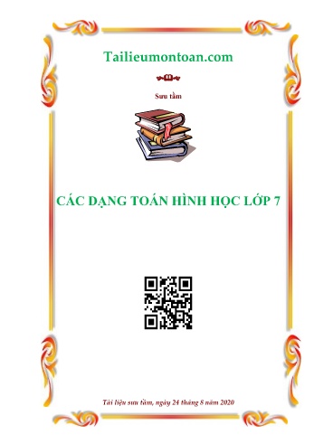 Tài liệu các dạng Toán hình học Lớp 7