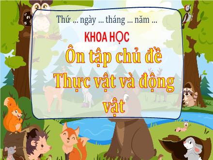 Bài giảng Khoa học Lớp 4 (Chân trời sáng tạo) - Ôn tập chủ đề Thực vật và động vật