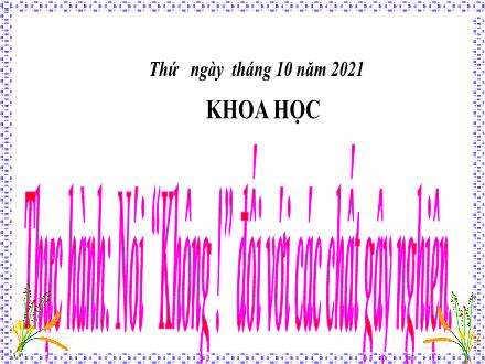 Bài giảng Khoa học Lớp 5 - Tuần 5, Bài: Thực hành: Nói “Không !” đối với các chất gây nghiện - Năm học 2021-2022