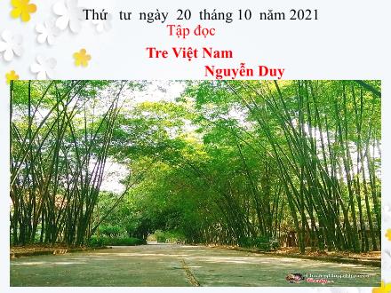 Bài giảng Tập đọc Lớp 4 - Tuần 4, Bài: Tre Việt Nam - Năm học 2021-2022