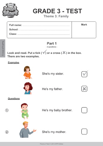Bài tập ôn Tiếng Anh Lớp 3 (i-Learn Smart Start) - Theme 3: Family