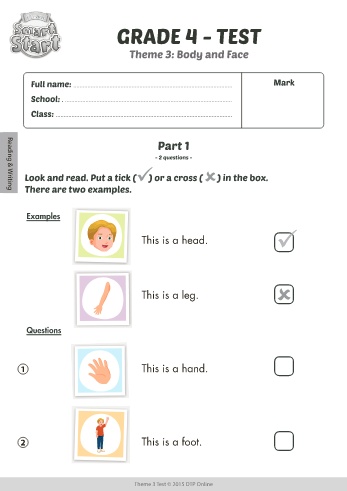 Bài tập ôn Tiếng Anh Lớp 4 (i-Learn Smart Start) - Theme 3: Body and Face