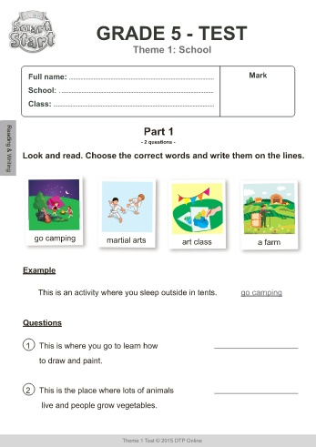 Bài tập ôn Tiếng Anh Lớp 5 (i-Learn Smart Start) - Theme 1: School