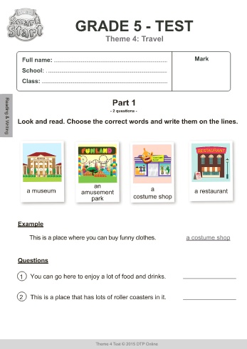 Bài tập ôn Tiếng Anh Lớp 5 (i-Learn Smart Start) - Theme 4: Travel