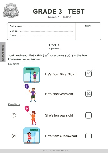 Bài tập Tiếng Anh Lớp 3 (i-Learn Smart Start) - Tuần 4, Theme 1: Hello! - Năm học 2021-2022