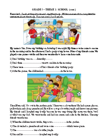 Bài tập Tiếng Anh Lớp 5 (i-Learn Smart Start) - Tuần 4, Theme 1: School - Năm học 2021-2022