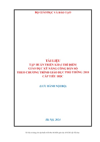 Tài liệu Tập huấn triển khai thí điểm giáo dục kỹ năng công dân số theo chương trình giáo dục phổ thông 2018 cấp tiểu học
