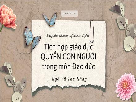 Tích hợp giáo dục quyền con người trong môn Đạo đức - Ngô Vũ Thu Hằng
